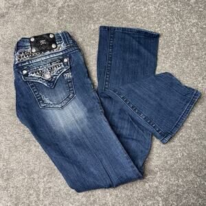 Miss Me Womens Bootcut Jeans Size 27 Blue Medium Wash Sequin Embellished JP6067B